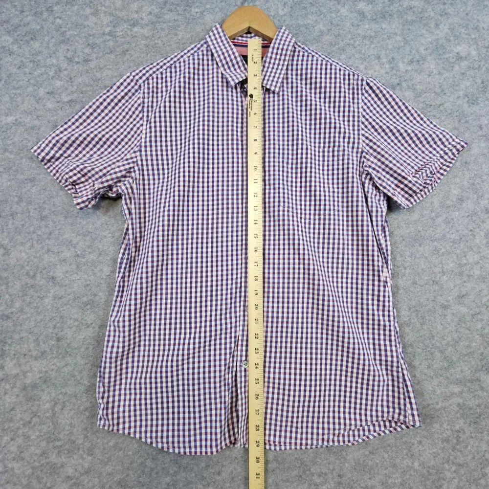 Banana Republic Men's Button Up Shirt Pink Blue White‎ Gingham Checks Size L